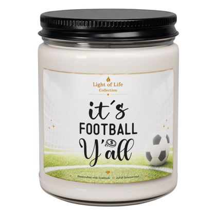 It's Football Ya'll, Personalized Soccer Football Candle, Soccer Lover Present, Funny Soccer Candle, Soccer Football Gift