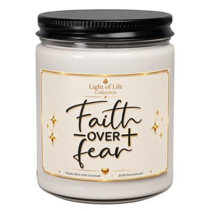 Faith Over Fear Soy Candle, Religious Gift, Inspirational Candle, Faith Based Home Decor, Encouragement Gift, Christian Gift for Her