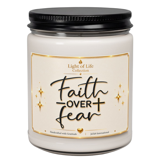 Faith Over Fear Soy Candle, Religious Gift, Inspirational Candle, Faith Based Home Decor, Encouragement Gift, Christian Gift for Her