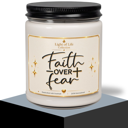 Faith Over Fear Soy Candle, Religious Gift, Inspirational Candle, Faith Based Home Decor, Encouragement Gift, Christian Gift for Her