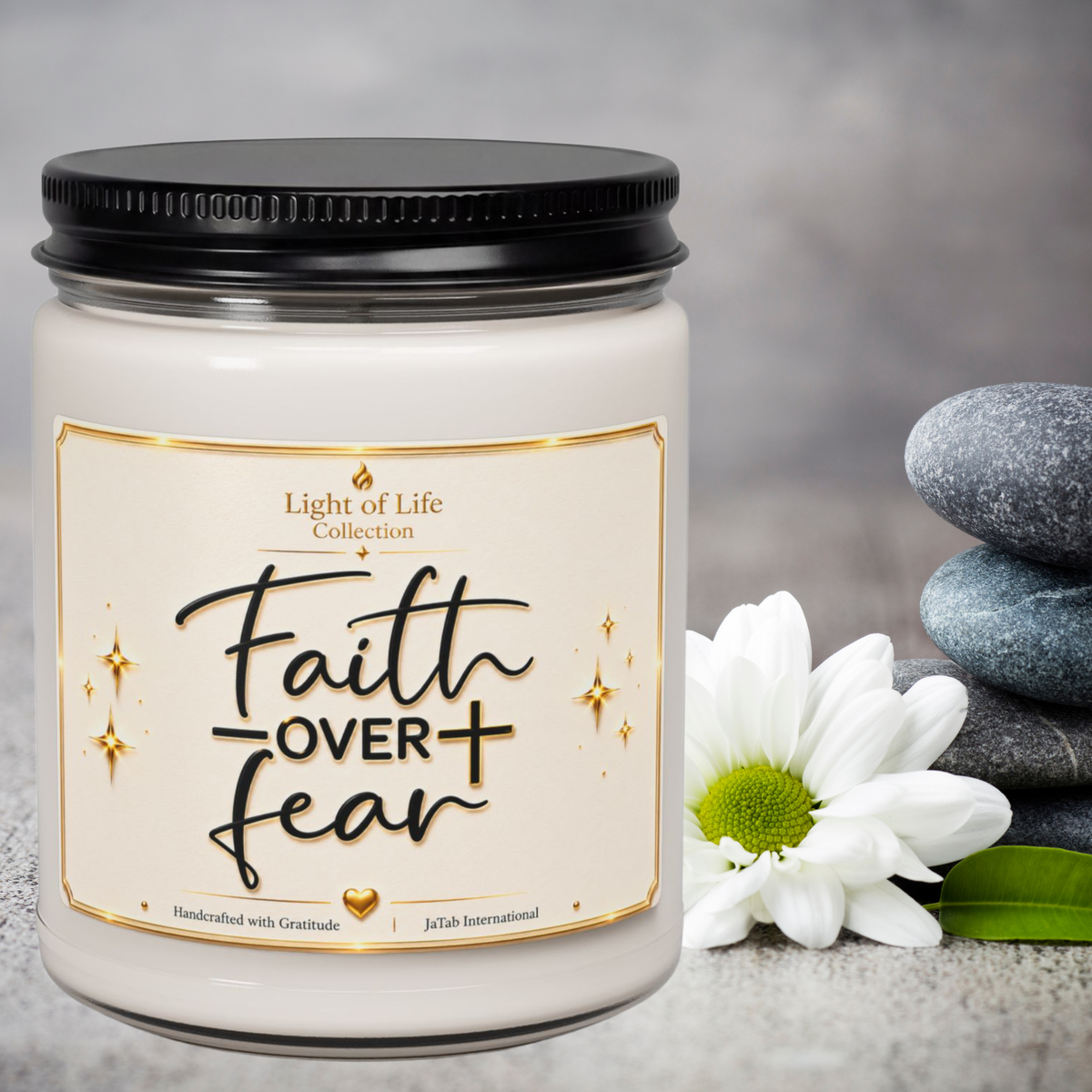 Faith Over Fear Soy Candle, Religious Gift, Inspirational Candle, Faith Based Home Decor, Encouragement Gift, Christian Gift for Her