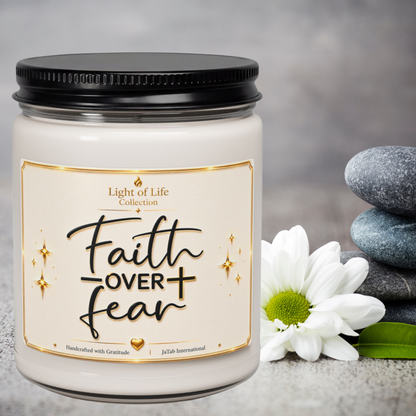 Faith Over Fear Soy Candle, Religious Gift, Inspirational Candle, Faith Based Home Decor, Encouragement Gift, Christian Gift for Her