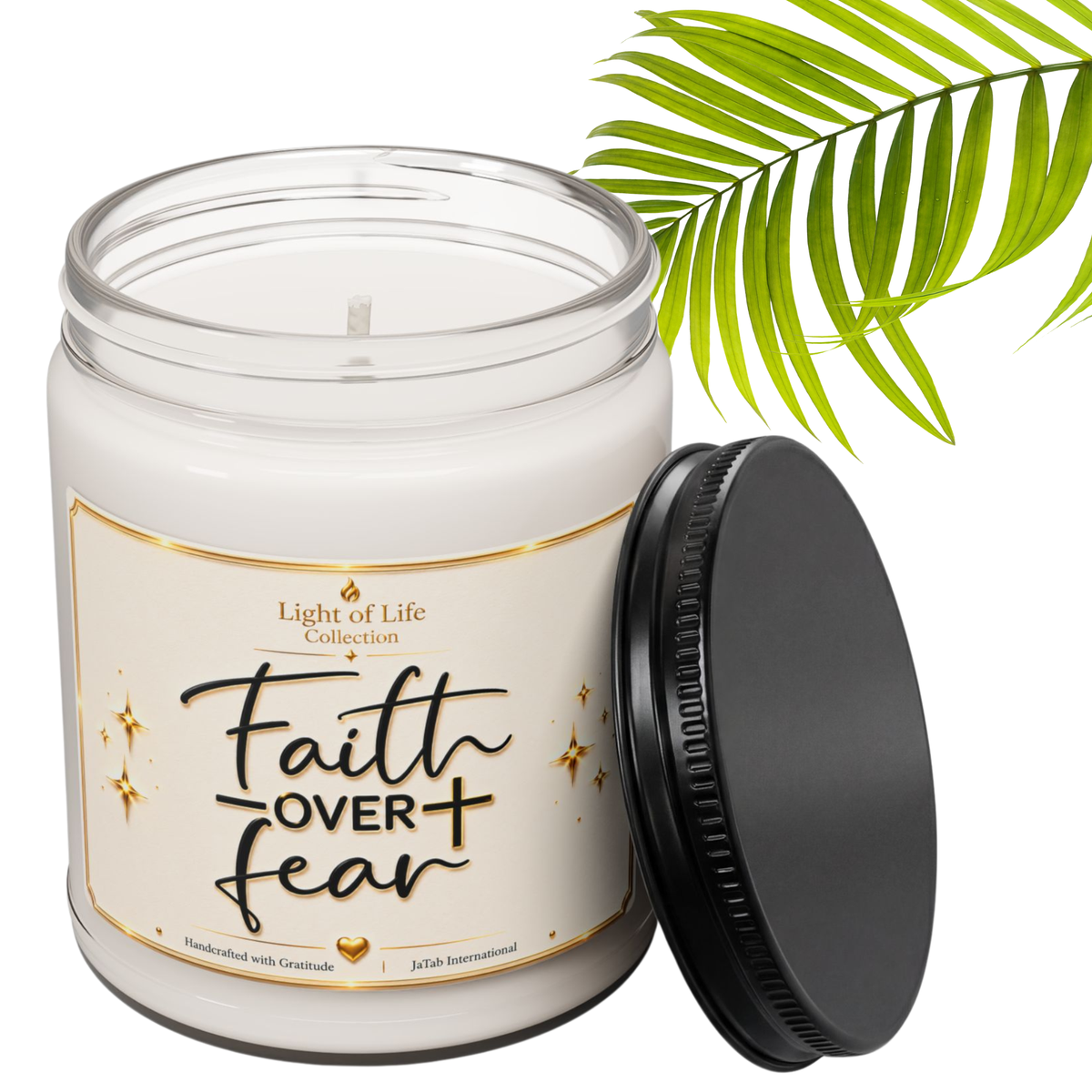 Faith Over Fear Soy Candle, Religious Gift, Inspirational Candle, Faith Based Home Decor, Encouragement Gift, Christian Gift for Her