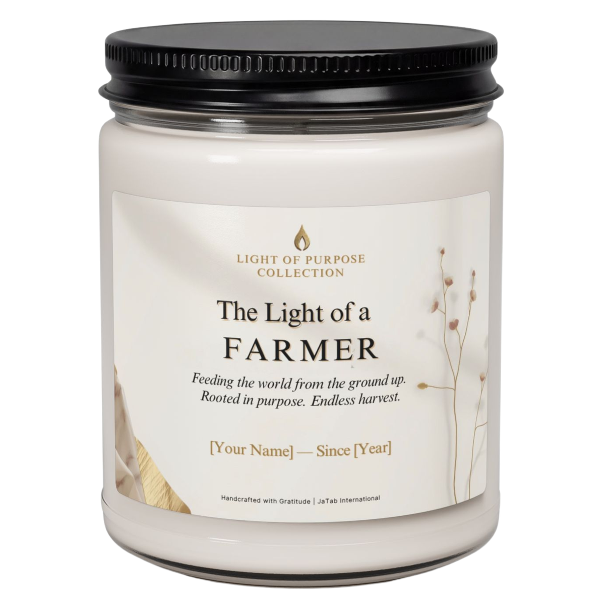 Farmer Gift Candle | Personalized Scented Candle | Custom Agriculture Career Appreciation Present