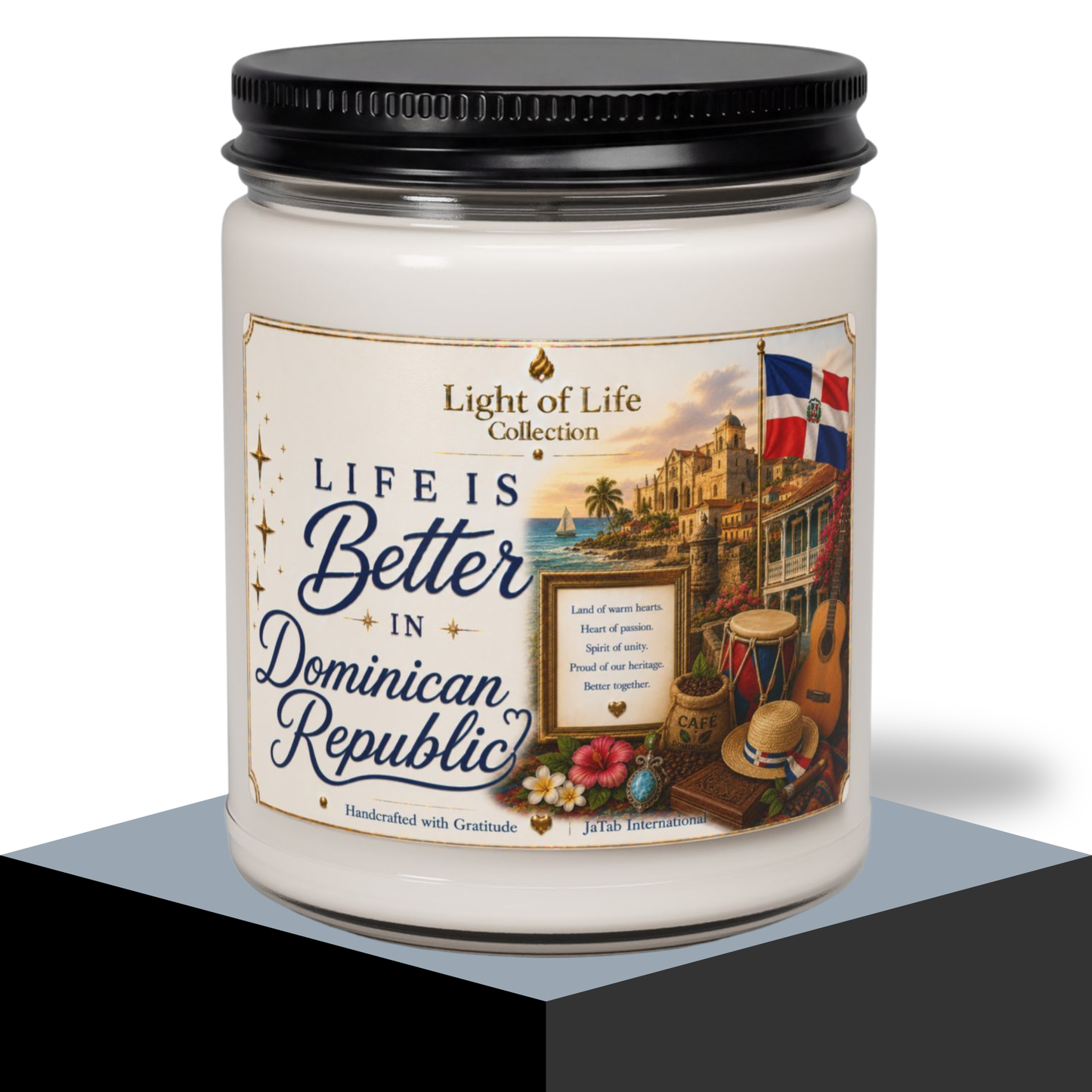 Dominican Republic Life is Better in DR Natural Soy Candle, Caribbean Travel Gift, Punta Cana Decor, Moving Away Souvenir, Homesick Gift
