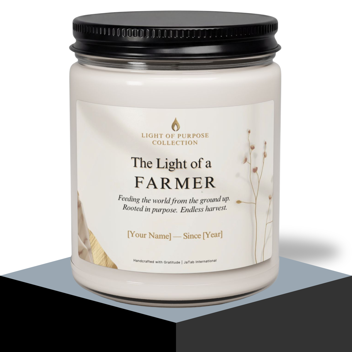 Farmer Gift Candle | Personalized Scented Candle | Custom Agriculture Career Appreciation Present