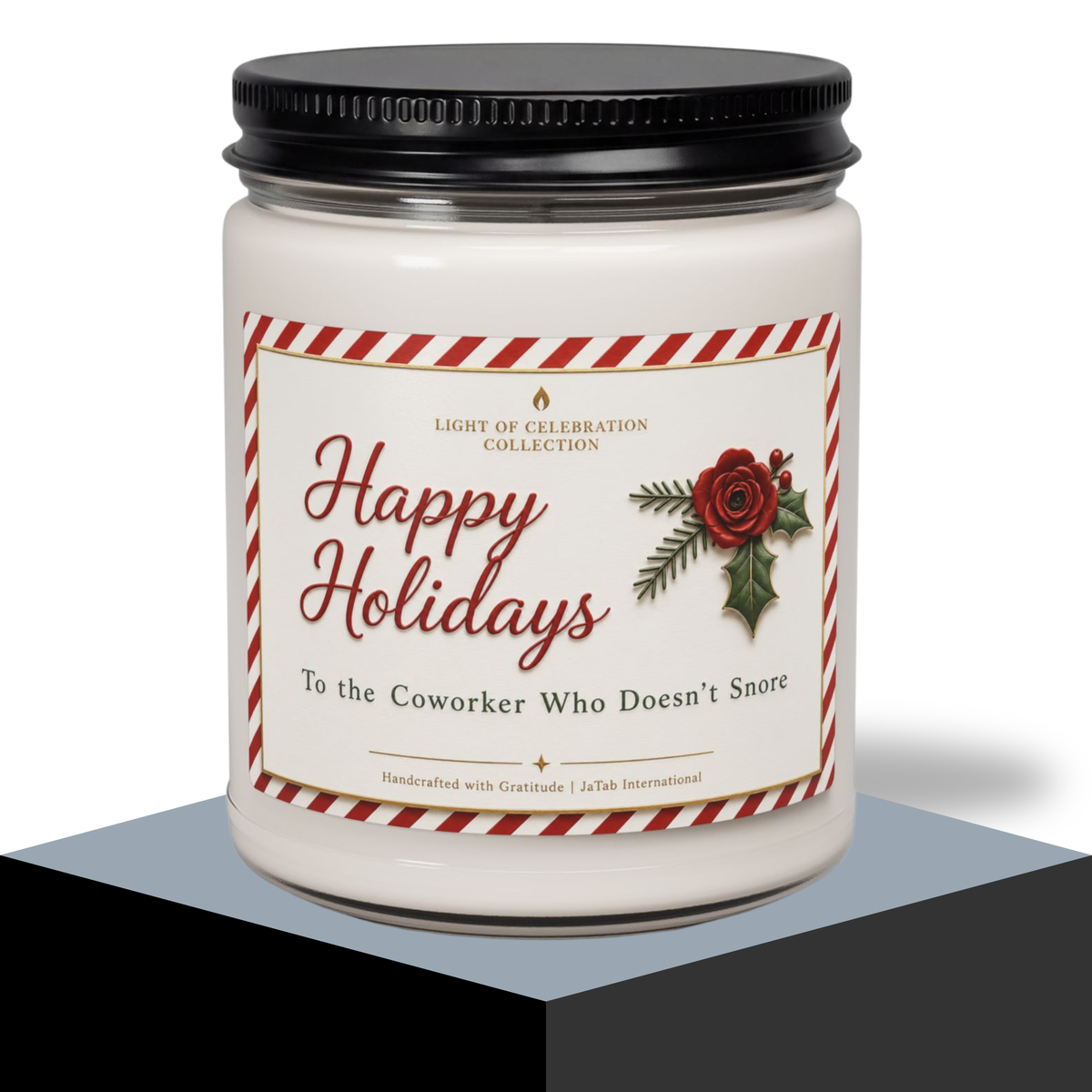 Funny Coworker Candle, Happy Holidays Gift for Coworker Who Doesn't Snore, Christmas Office Gift, Sarcastic Holiday Candle, Secret Santa
