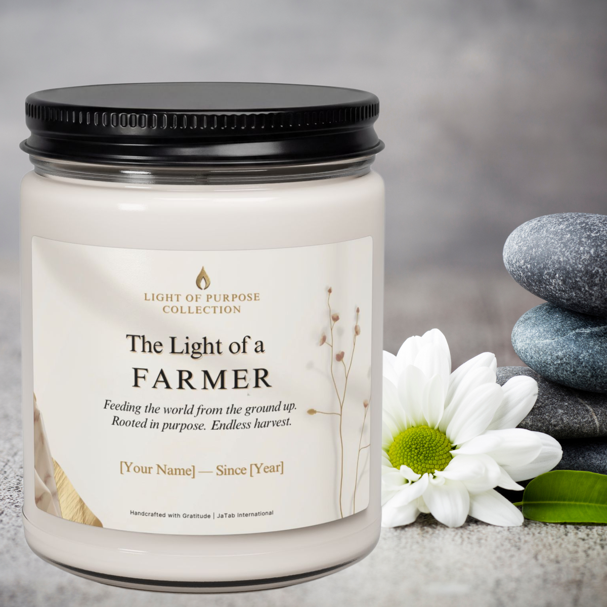 Farmer Gift Candle | Personalized Scented Candle | Custom Agriculture Career Appreciation Present
