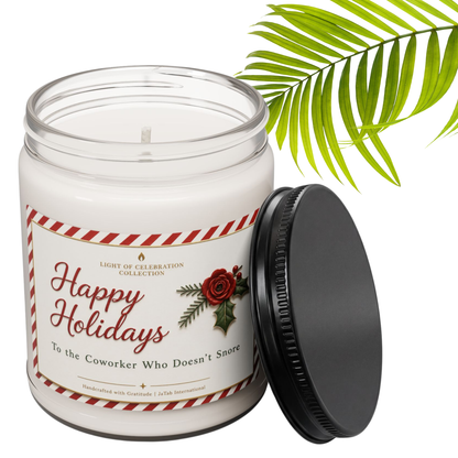 Funny Coworker Candle, Happy Holidays Gift for Coworker Who Doesn't Snore, Christmas Office Gift, Sarcastic Holiday Candle, Secret Santa