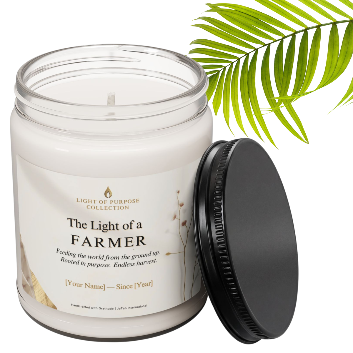 Farmer Gift Candle | Personalized Scented Candle | Custom Agriculture Career Appreciation Present