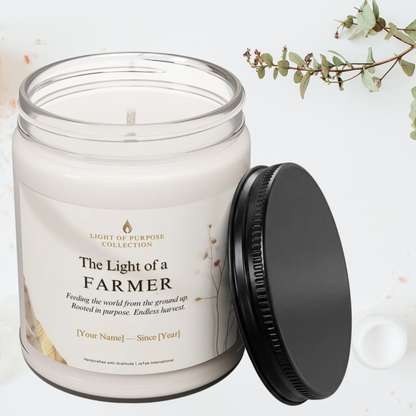 Farmer Gift Candle | Personalized Scented Candle | Custom Agriculture Career Appreciation Present