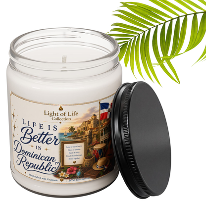 Dominican Republic Life is Better in DR Natural Soy Candle, Caribbean Travel Gift, Punta Cana Decor, Moving Away Souvenir, Homesick Gift