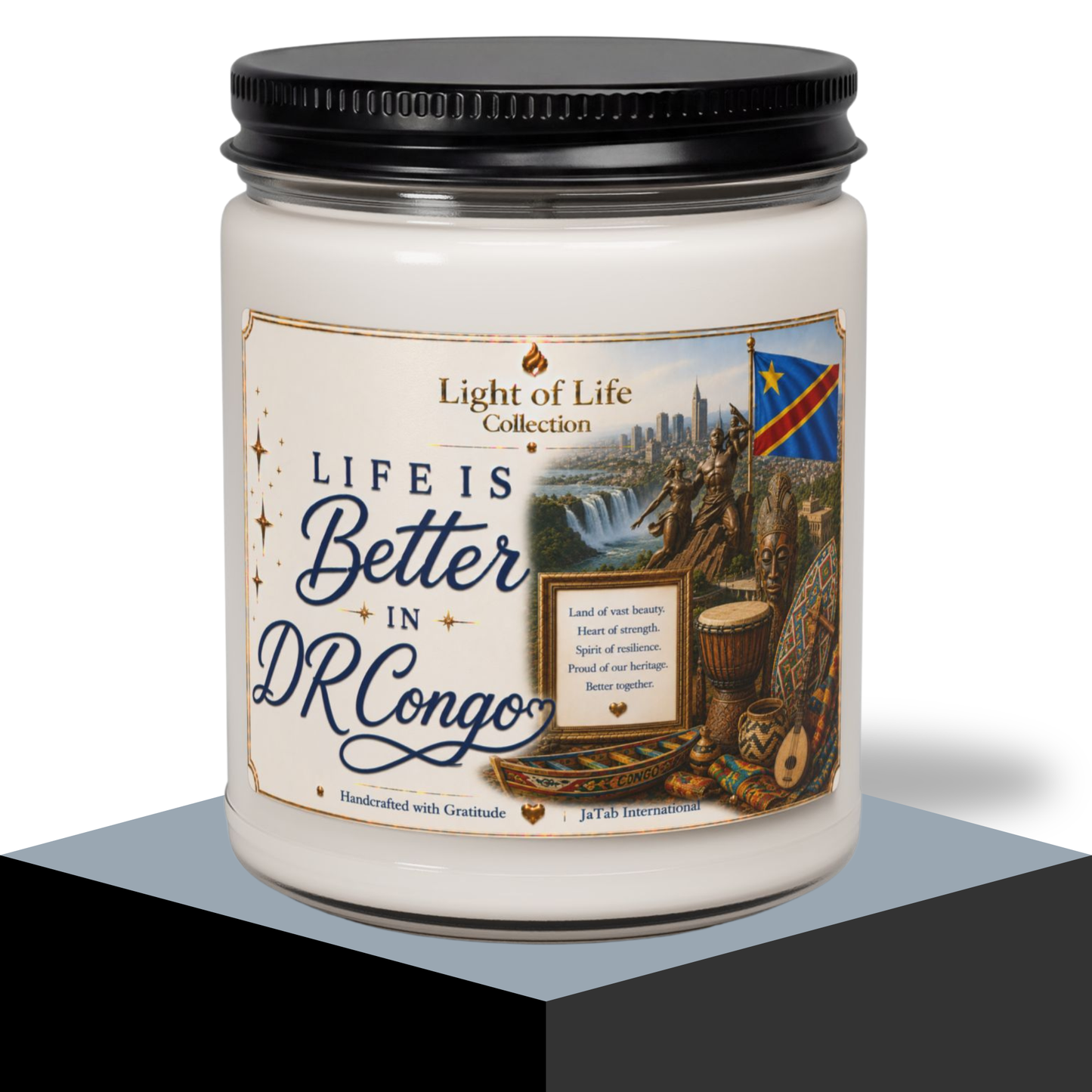 Life is Better in DR Congo Candle, Congolese Gift, African Pride Candle, Kinshasa Gift, Diaspora Gift,  Democratic Republic of Congo