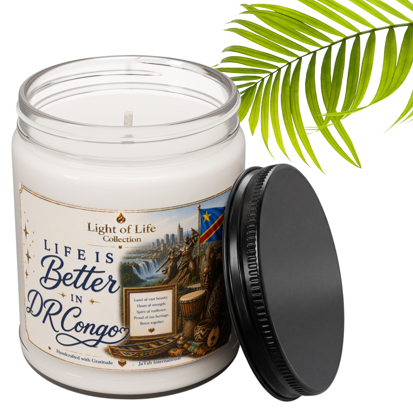 Life is Better in DR Congo Candle, Congolese Gift, African Pride Candle, Kinshasa Gift, Diaspora Gift,  Democratic Republic of Congo