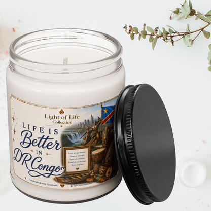 Life is Better in DR Congo Candle, Congolese Gift, African Pride Candle, Kinshasa Gift, Diaspora Gift,  Democratic Republic of Congo