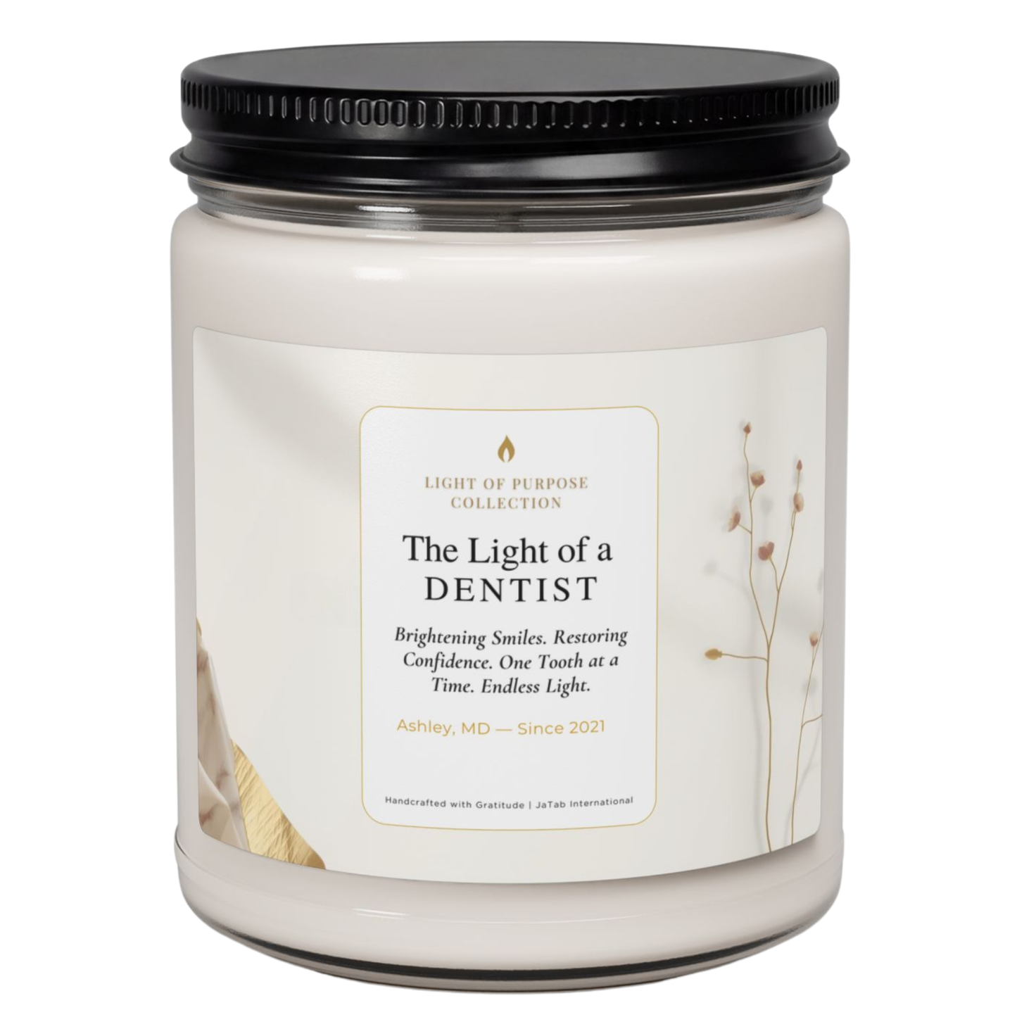Gift for Dentist | Personalized Scented Candle | Customized Motivational Present | Profession Workplace Promotion | Career Gift