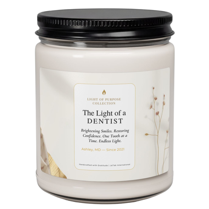 Gift for Dentist | Personalized Scented Candle | Customized Motivational Present | Profession Workplace Promotion | Career Gift