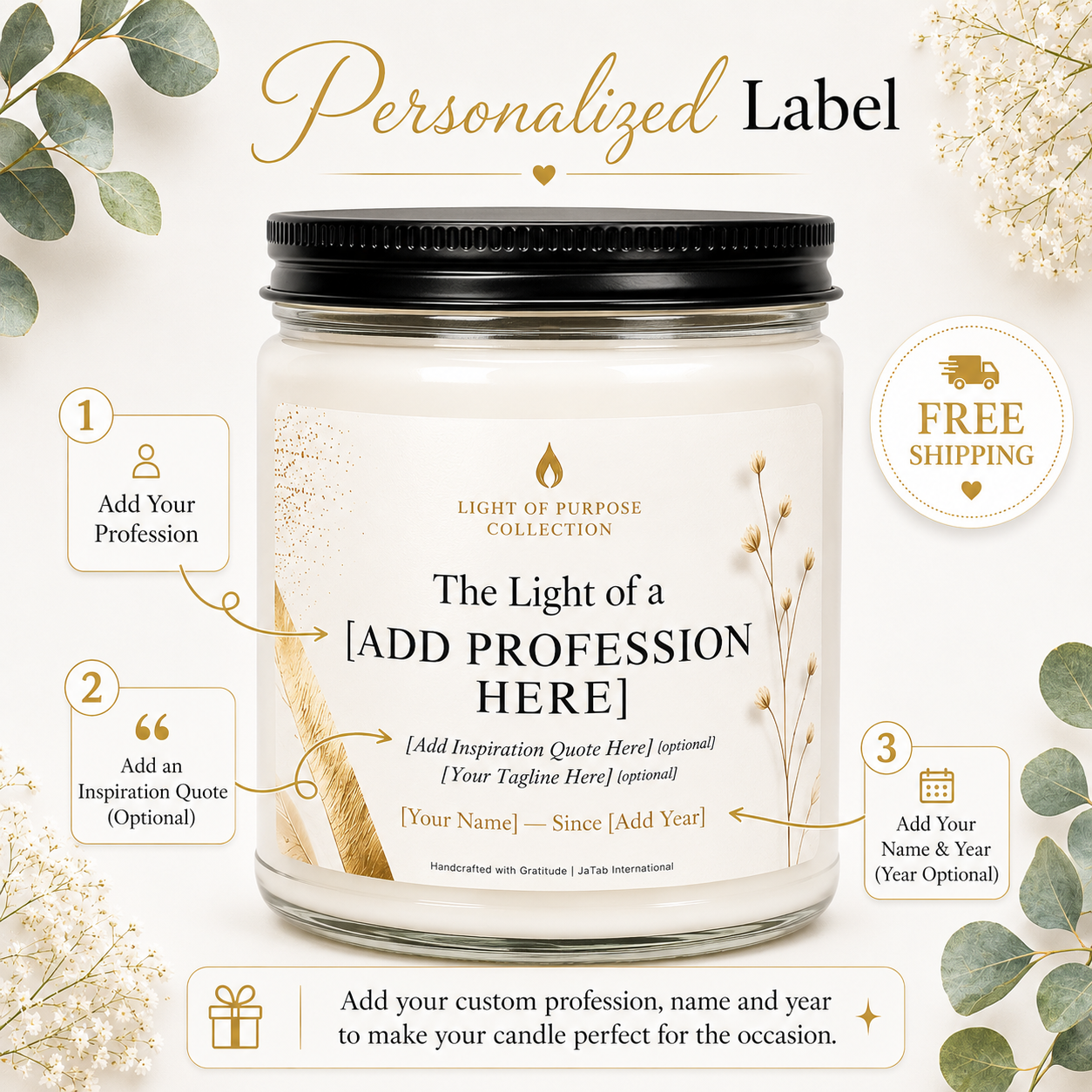 Gift for Dentist | Personalized Scented Candle | Customized Motivational Present | Profession Workplace Promotion | Career Gift
