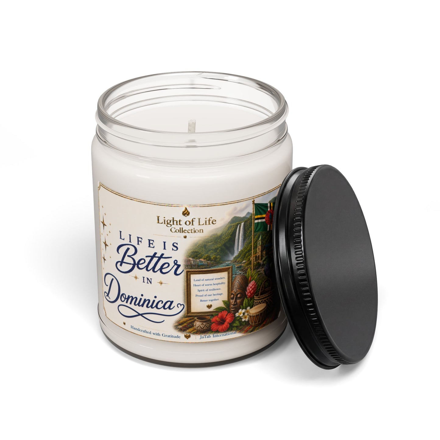 Dominica Candle Life is Better in Dominica, Caribbean Travel Gift, Roseau Decor, Moving Away Souvenir, Homesick Gift, Nature, Soy