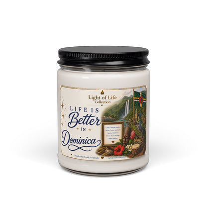 Dominica Candle Life is Better in Dominica, Caribbean Travel Gift, Roseau Decor, Moving Away Souvenir, Homesick Gift, Nature, Soy