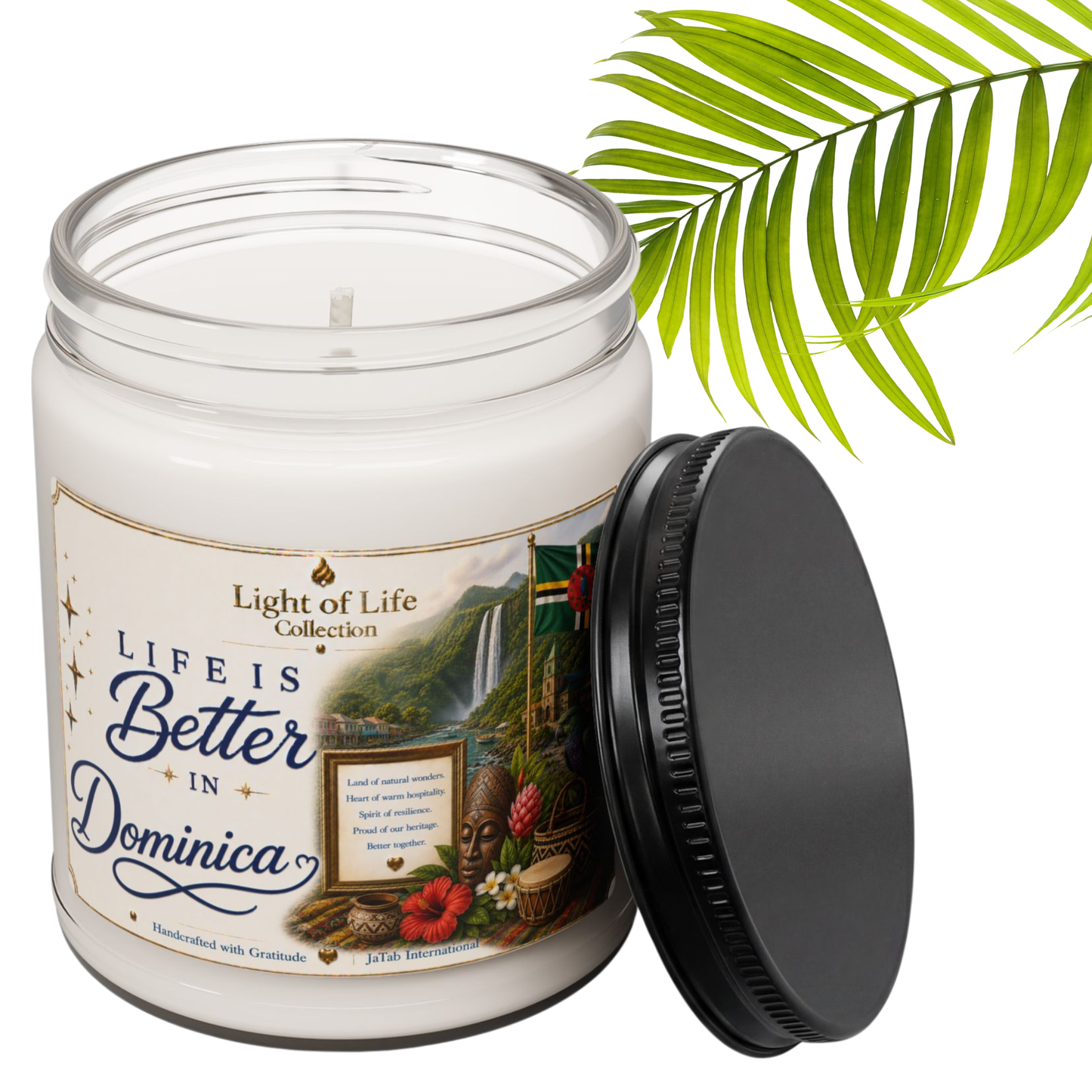 Dominica Candle Life is Better in Dominica, Caribbean Travel Gift, Roseau Decor, Moving Away Souvenir, Homesick Gift, Nature, Soy