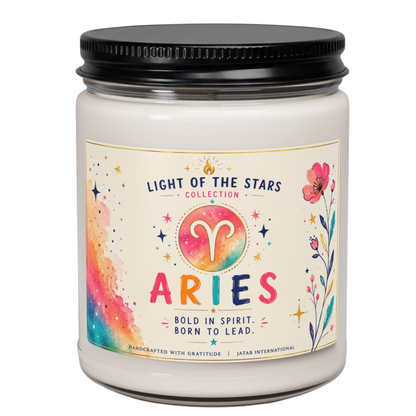 Aries Candle, Bold in Spirit Born to Lead, Zodiac Astrology Gift, Star Sign Horoscope, Aries the Ram, March April Birthday, Fire Sign