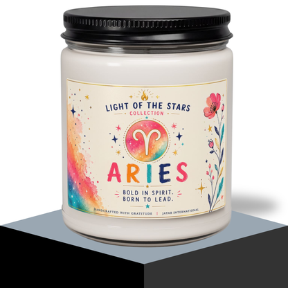 Aries Candle, Bold in Spirit Born to Lead, Zodiac Astrology Gift, Star Sign Horoscope, Aries the Ram, March April Birthday, Fire Sign