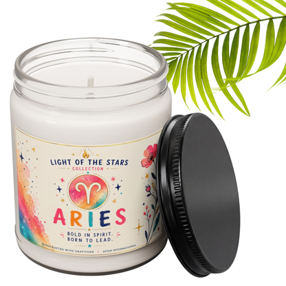 Aries Candle, Bold in Spirit Born to Lead, Zodiac Astrology Gift, Star Sign Horoscope, Aries the Ram, March April Birthday, Fire Sign
