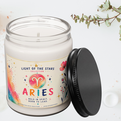 Aries Candle, Bold in Spirit Born to Lead, Zodiac Astrology Gift, Star Sign Horoscope, Aries the Ram, March April Birthday, Fire Sign