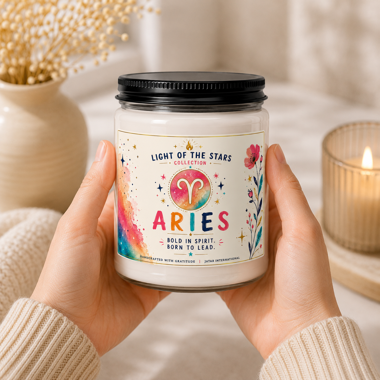 Aries Candle, Bold in Spirit Born to Lead, Zodiac Astrology Gift, Star Sign Horoscope, Aries the Ram, March April Birthday, Fire Sign