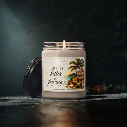 Jamaican Souvenir Soy Candle, Caribbean Decor, Jamaica Gift, Tropical Island Candle, Jamaican Pride, Vacation Keepsake, Island Life Candle