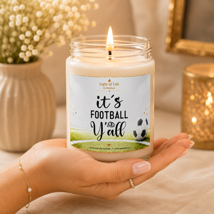 It's Football Ya'll, Personalized Soccer Football Candle, Soccer Lover Present, Funny Soccer Candle, Soccer Football Gift