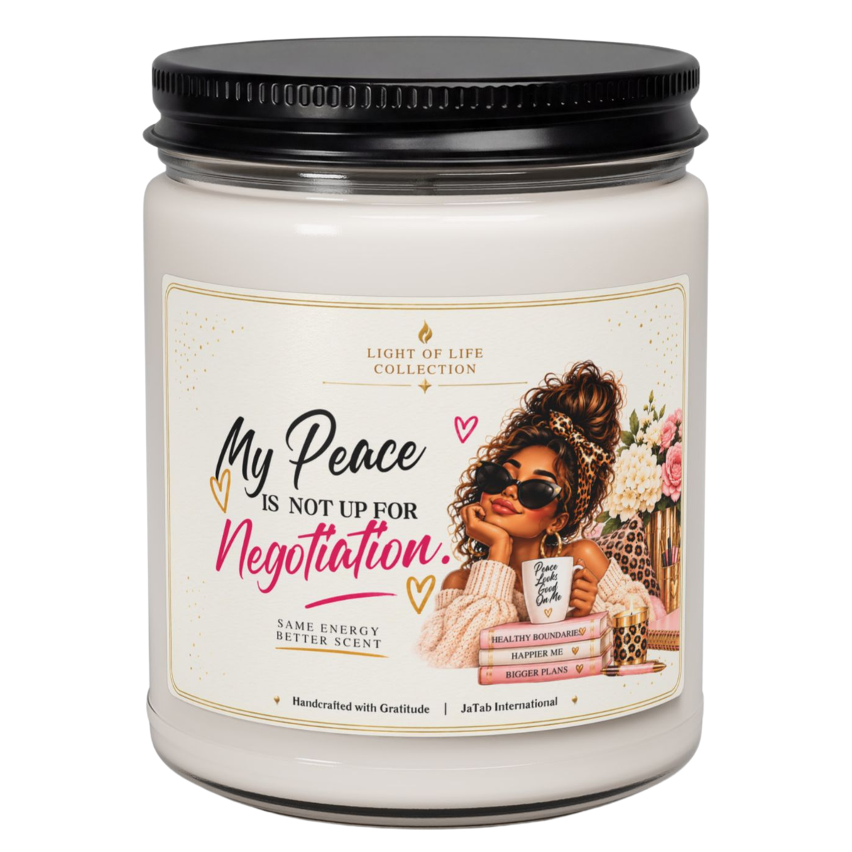 My Peace Is Not Up For Negotiation Candle, Funny Self Care Gift For Women, Sassy Humor, Positive Affirmation, Best Friend Birthday Present