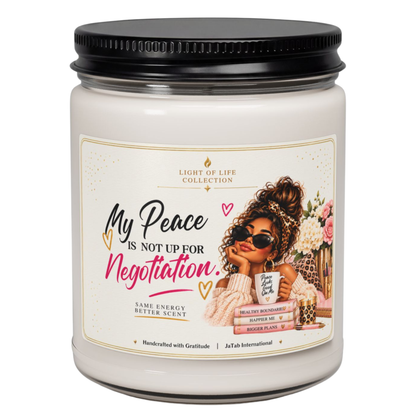 My Peace Is Not Up For Negotiation Candle, Funny Self Care Gift For Women, Sassy Humor, Positive Affirmation, Best Friend Birthday Present