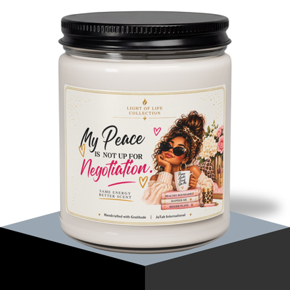 My Peace Is Not Up For Negotiation Candle, Funny Self Care Gift For Women, Sassy Humor, Positive Affirmation, Best Friend Birthday Present