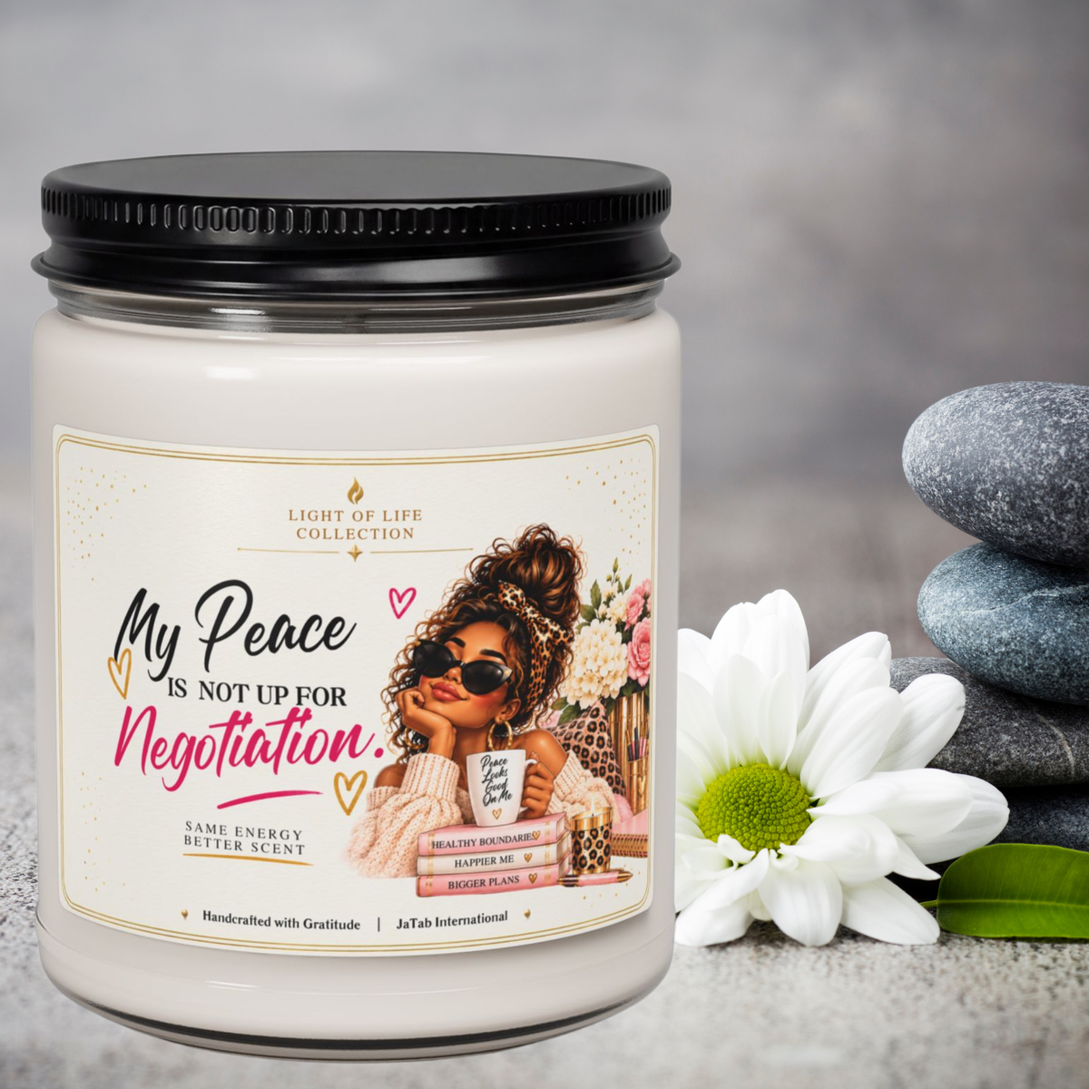 My Peace Is Not Up For Negotiation Candle, Funny Self Care Gift For Women, Sassy Humor, Positive Affirmation, Best Friend Birthday Present