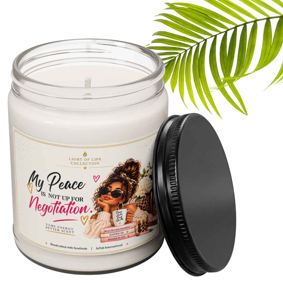 My Peace Is Not Up For Negotiation Candle, Funny Self Care Gift For Women, Sassy Humor, Positive Affirmation, Best Friend Birthday Present