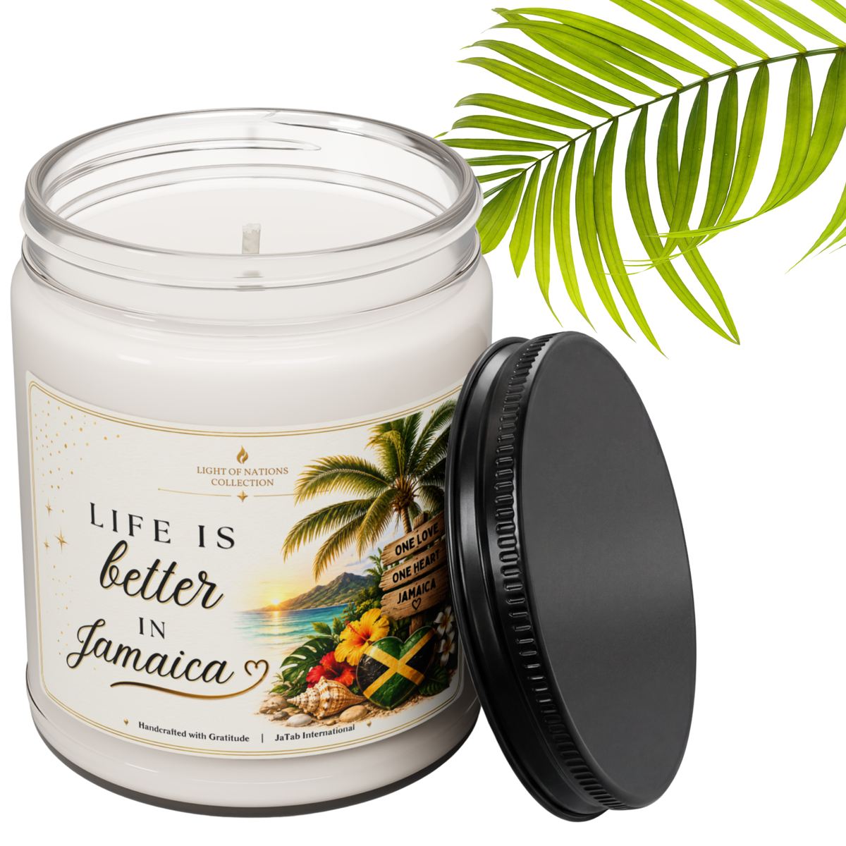 Jamaican Souvenir Soy Candle, Caribbean Decor, Jamaica Gift, Tropical Island Candle, Jamaican Pride, Vacation Keepsake, Island Life Candle