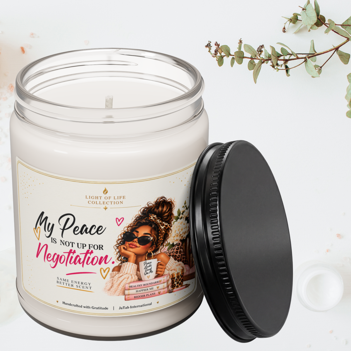 My Peace Is Not Up For Negotiation Candle, Funny Self Care Gift For Women, Sassy Humor, Positive Affirmation, Best Friend Birthday Present