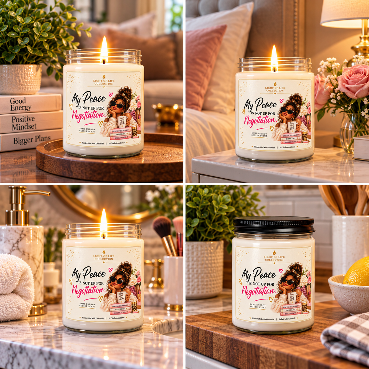 My Peace Is Not Up For Negotiation Candle, Funny Self Care Gift For Women, Sassy Humor, Positive Affirmation, Best Friend Birthday Present